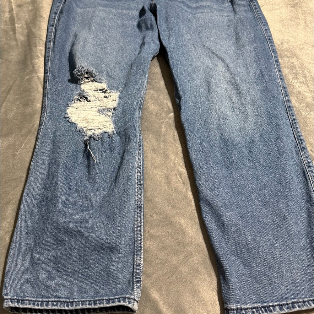 Hollister Blue Relaxed Fit Jeans with Distressed Details
